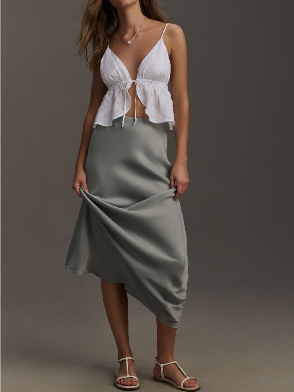 Anthropologie tilda maxi slip skirt